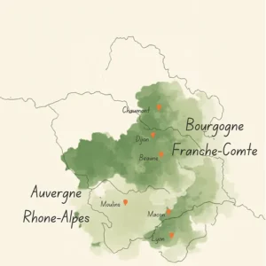 Zones d'intervention d'Amathélia Shiatsu, Bourgogne Franche Comté et Auvergne Rhône Alpes